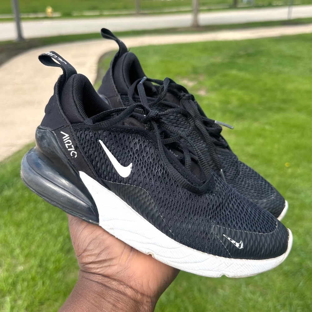 Nike Air Max 270 Little Kids Athletic Shoes Size 2.5Y Black - Picture 10 of 14